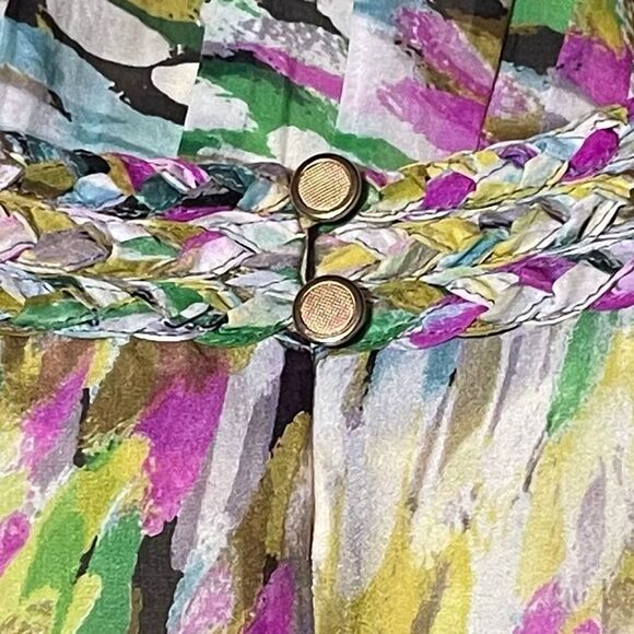 ANTHROPOLOGIE Leifsdottir Rainbow Confetti Silk Ruffle Dress 2 4 XS S RARE HTF! - Picture 14 of 16